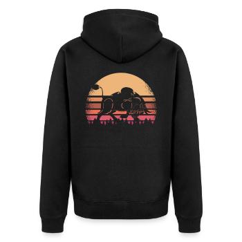 Stier Bulle - Unisex Premium Bio Zip Hoodie - Schwarz - Hinten - Nico (187cm)