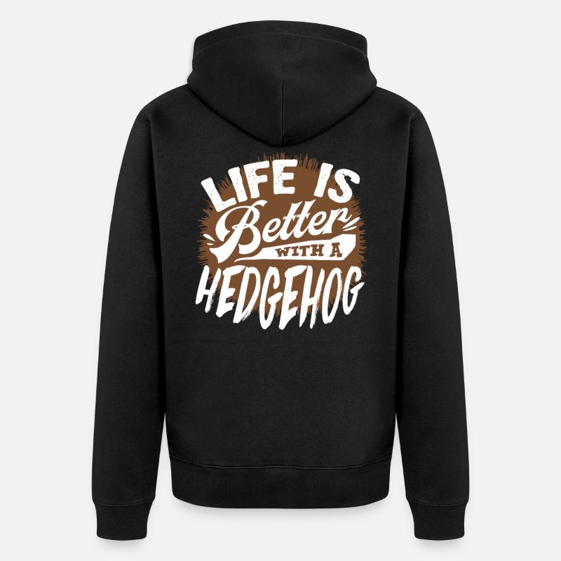 Igel - Unisex Premium Bio Zip Hoodie - Schwarz