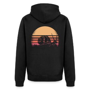 slug - Unisex Premium Organic Zip Hoodie - black - Back - Nico (187cm)