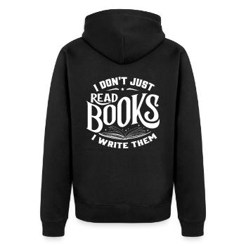 Author Writing books - Unisex Premium Organic Zip Hoodie - black - Back - Nico (187cm)