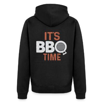 BBQ grilling - Unisex Premium Organic Zip Hoodie - black - Back - Nico (187cm)