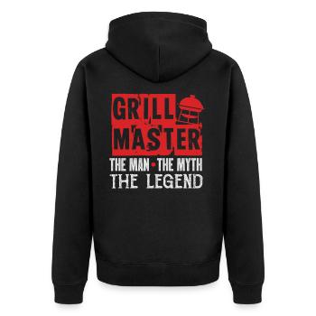 Grilling grill master - Unisex Premium Organic Zip Hoodie - black - Back - Nico (187cm)