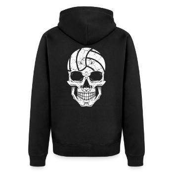 Volleyball - Unisex Premium Bio Zip Hoodie - Schwarz - Hinten - Nico (187cm)