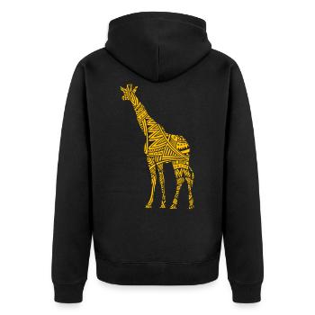 Girafe tatouage tribal maori - Veste à capuche bio Premium Unisexe - noir - Dos - Nico (187cm)