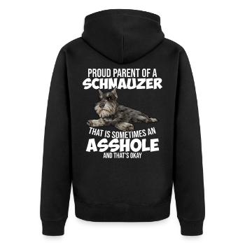Schnauzer Riesenschnauzer Hund - Unisex Premium Bio Zip Hoodie - Schwarz - Hinten - Nico (187cm)
