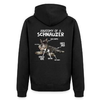 Schnauzer Riesenschnauzer Hund - Unisex Premium Bio Zip Hoodie - Schwarz - Hinten - Nico (187cm)