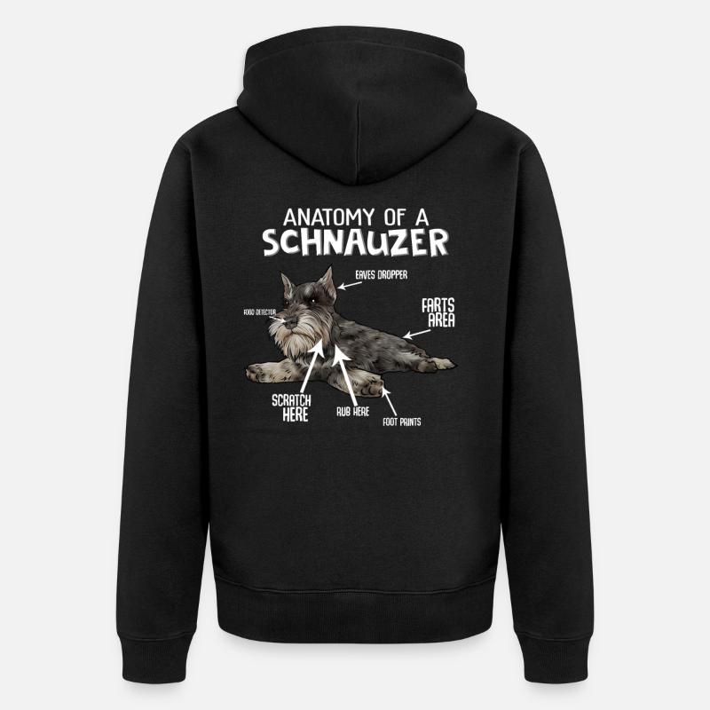 Schnauzer chien schnauzer géant - Veste à capuche bio Premium Unisexe - noir