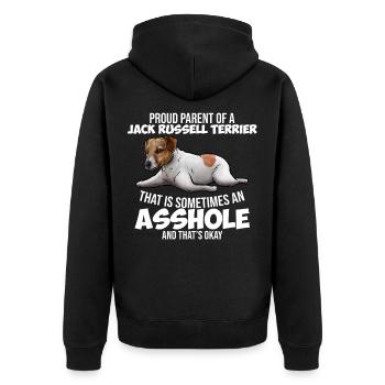 Chien Jack Russell Terrier - Veste à capuche bio Premium Unisexe - noir - Dos - Nico (187cm)