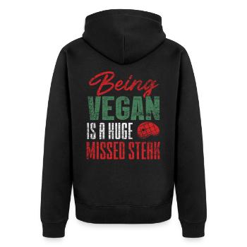 Grilling steak - Unisex Premium Organic Zip Hoodie - black - Back - Nico (187cm)