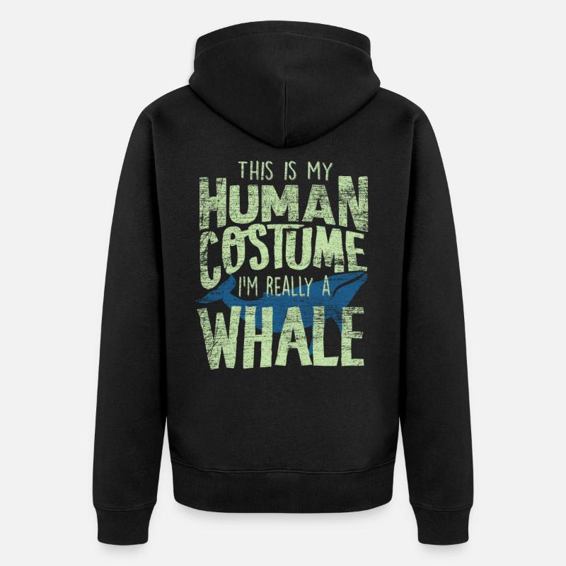 Wal - Unisex Premium Bio Zip Hoodie - Schwarz