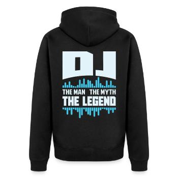 DJ - Unisex Premium Organic Zip Hoodie - black - Back - Nico (187cm)