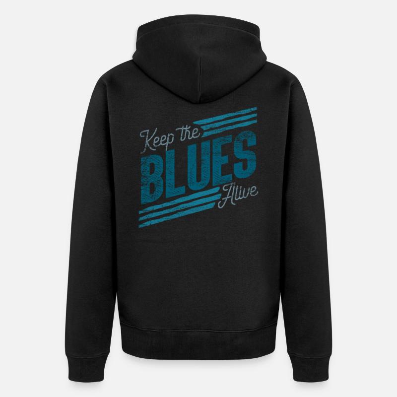 Blues - Veste à capuche bio Premium Unisexe - noir