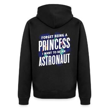 Astronaut - Unisex Premium Bio Zip Hoodie - Schwarz - Hinten - Nico (187cm)
