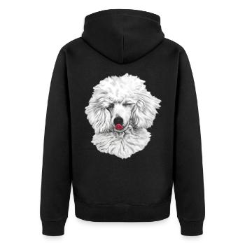 Poodle king poodle dog dog - Unisex Premium Organic Zip Hoodie - black - Back - Nico (187cm)