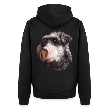 Schnauzer chien schnauzer géant - Veste à capuche bio Premium Unisexe - noir - Dos - Nico (187cm)