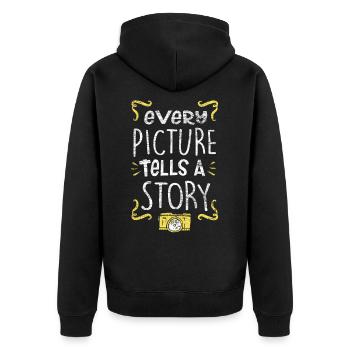 Fotograf Kamera - Unisex Premium Bio Zip Hoodie - Schwarz - Hinten - Nico (187cm)