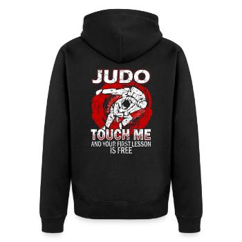 Judo - Veste à capuche bio Premium Unisexe - noir - Dos - Nico (187cm)