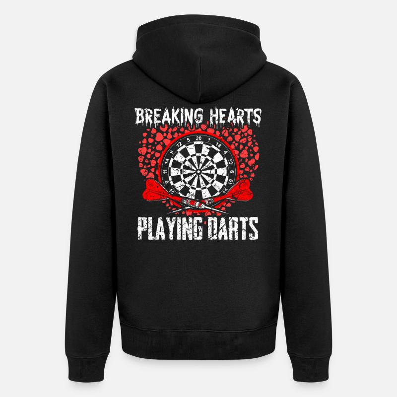 Dart Darts - Unisex Premium Bio Zip Hoodie - Schwarz