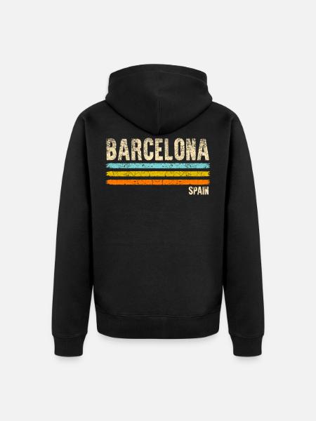 Barcelone - Veste à capuche bio Premium Unisexe - noir