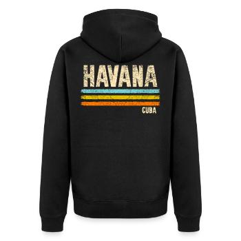 La Havane Cuba - Veste à capuche bio Premium Unisexe - noir - Dos - Nico (187cm)