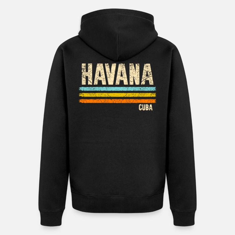La Havane Cuba - Veste à capuche bio Premium Unisexe - noir