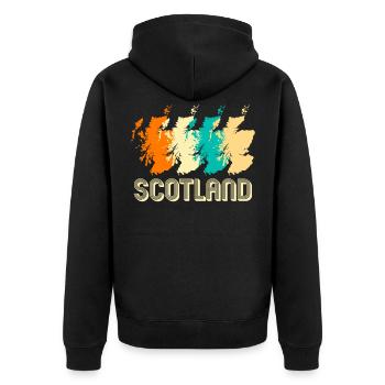 Scotland - Unisex Premium Organic Zip Hoodie - black - Back - Nico (187cm)