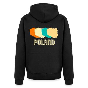 Polen Polska - Unisex Premium Bio Zip Hoodie - Schwarz - Hinten - Nico (187cm)