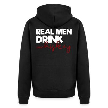 Whisky Hommes - Veste à capuche bio Premium Unisexe - noir - Dos - Nico (187cm)