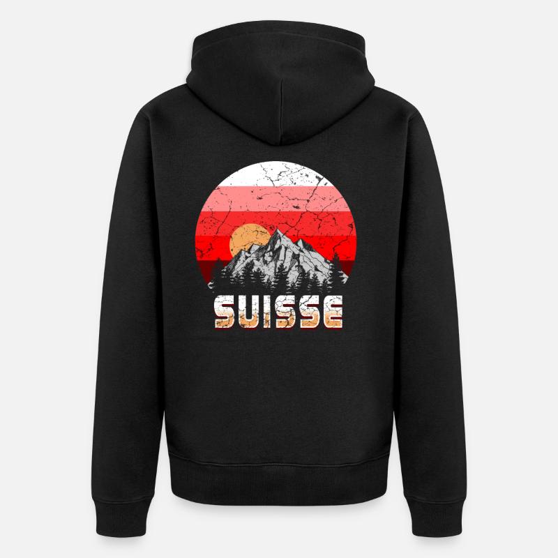 Suisse Suisse - Veste à capuche bio Premium Unisexe - noir