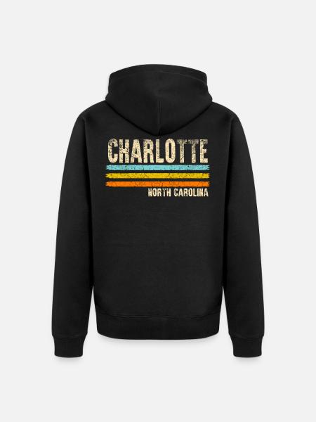 Charlotte North Carolina - Unisex Premium Organic Zip Hoodie - black