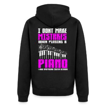 Creative pianist - creative pianist - funny - Unisex Premium Organic Zip Hoodie - black - Back - Nico (187cm)