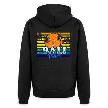 Bali Vibes - Unisex Premium Bio Zip Hoodie - Schwarz - Hinten - Nico (187cm)