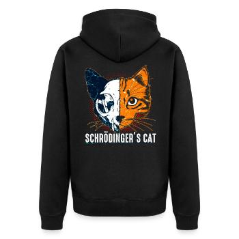 Le chat de Schrödinger - Veste à capuche bio Premium Unisexe - noir - Dos - Nico (187cm)