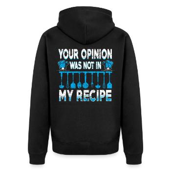 Kochen Koch Köchin Lustig - Unisex Premium Bio Zip Hoodie - Schwarz - Hinten - Nico (187cm)
