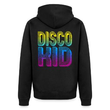 Disco kid - Unisex Premium Organic Zip Hoodie - black - Back - Nico (187cm)