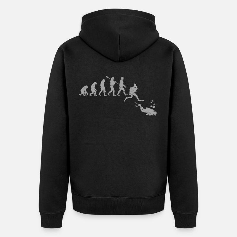 Divers evolution - Unisex Premium Organic Zip Hoodie - black