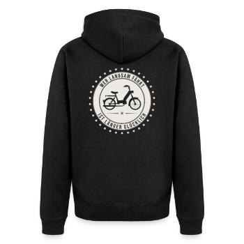 Those who drive slowly are happier for longer - Unisex Premium Organic Zip Hoodie - black - Back - Nico (187cm)