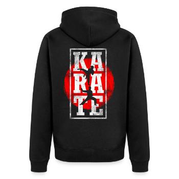 karaté - Veste à capuche bio Premium Unisexe - noir - Dos - Nico (187cm)