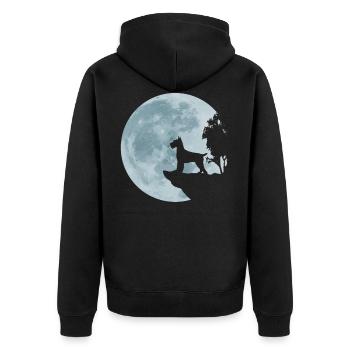 Cadeau de Schnauzer Schnauzi géant Schnauzer Moon - Veste à capuche bio Premium Unisexe - noir - Dos - Nico (187cm)