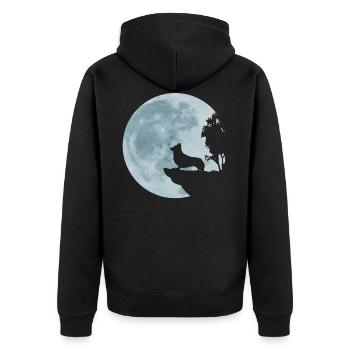 Welsh Corgi Pembroke Welsh Corgi cadeau de pleine lune - Veste à capuche bio Premium Unisexe - noir - Dos - Nico (187cm)