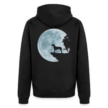 Cadeau de pleine lune de chasse pour chien Rhodesian Ridgeback - Veste à capuche bio Premium Unisexe - noir - Dos - Nico (187cm)