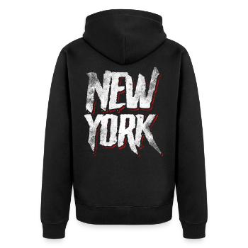 New York - Veste à capuche bio Premium Unisexe - noir - Dos - Nico (187cm)