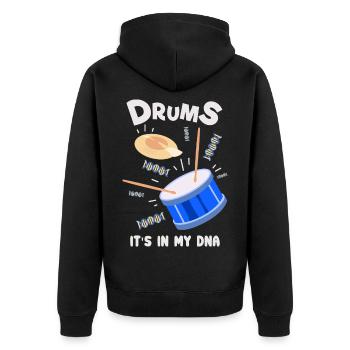 Drummers - drums are in my DNA - Unisex Premium Organic Zip Hoodie - black - Back - Nico (187cm)