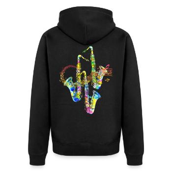 saxophone - Veste à capuche bio Premium Unisexe - noir - Dos - Nico (187cm)