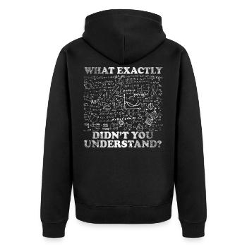 Formeln Physik Mathematik Lustig - Unisex Premium Bio Zip Hoodie - Schwarz - Hinten - Nico (187cm)