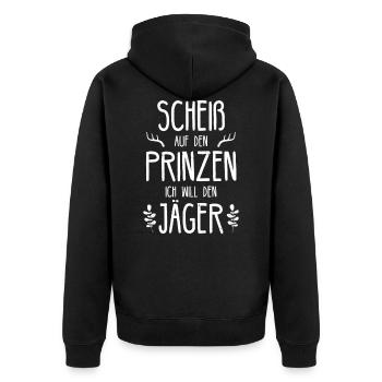 Jäger Prinz Jagd Drückajgd Jagdhund Wald Geschenk - Unisex Premium Bio Zip Hoodie - Schwarz - Hinten - Nico (187cm)