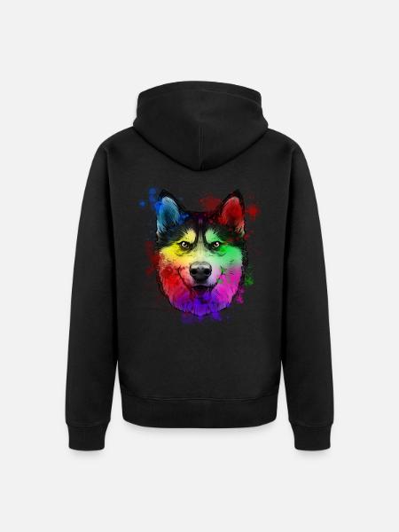 Siberian husky dog - Unisex Premium Organic Zip Hoodie - black