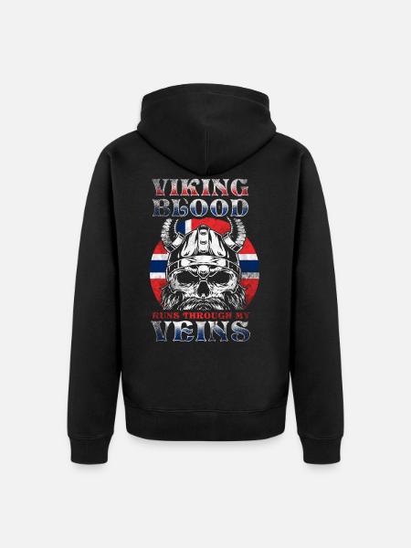 Norwegian viking - Unisex Premium Organic Zip Hoodie - black