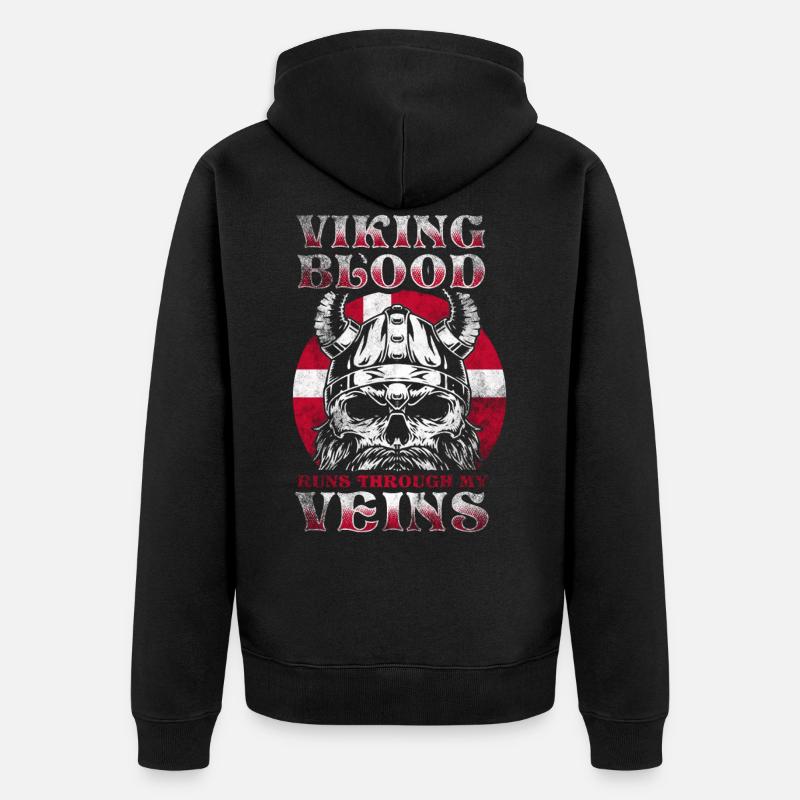 Danemark Vikings - Veste à capuche bio Premium Unisexe - noir