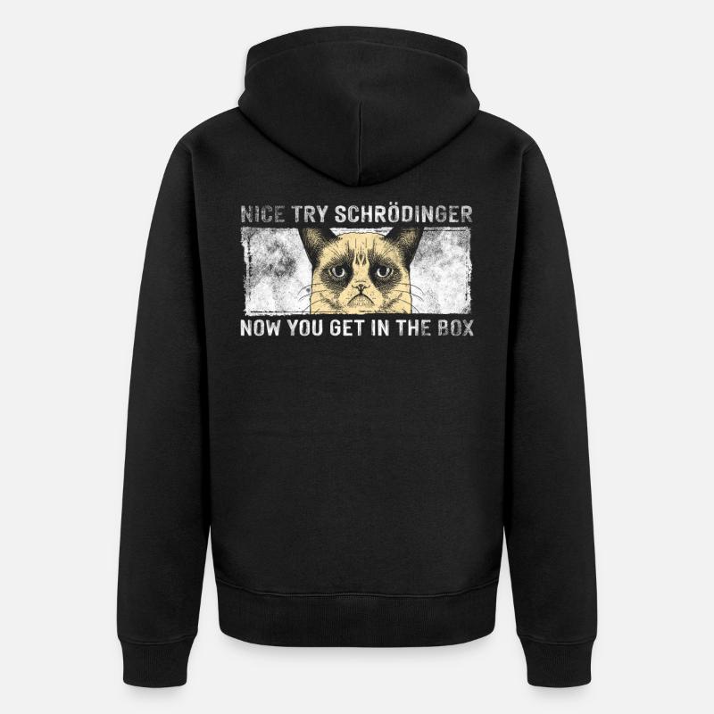 Le chat de Schrödinger - Veste à capuche bio Premium Unisexe - noir